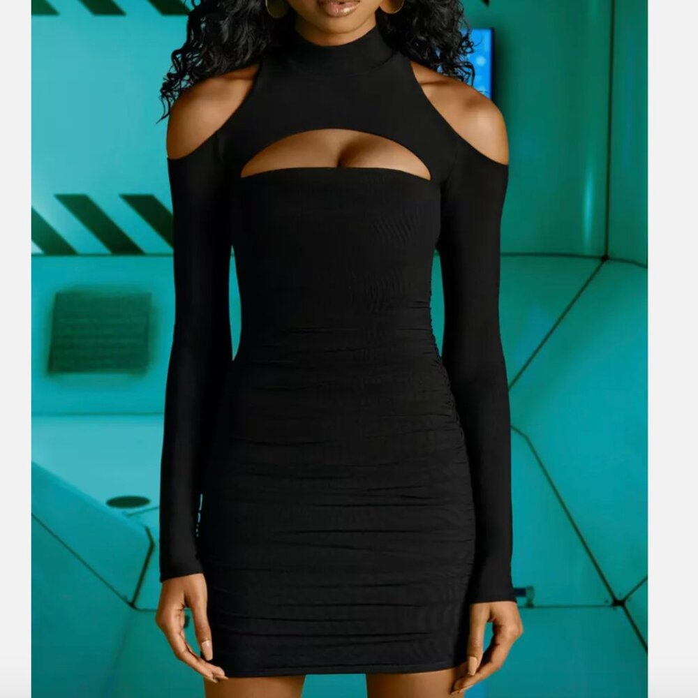 Oh Polly Black Cut-Out Mini Dress